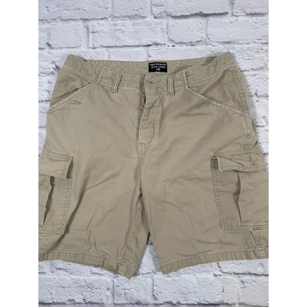 Vintage Polo Jean‎ Co Ralph Lauren Ladies 12 Button Front Khaki Cargo Shorts - Picture 2 of 9